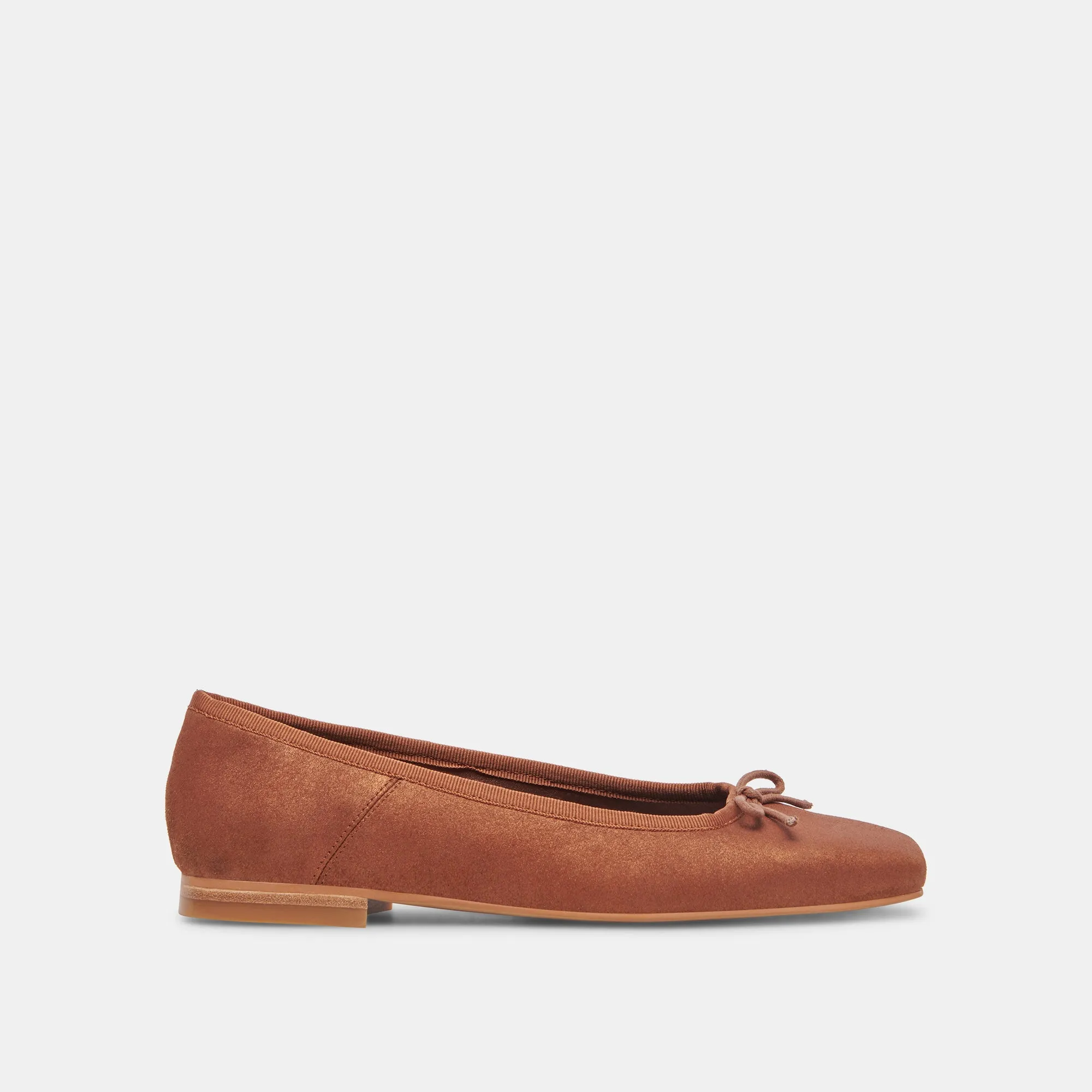 BALLERINES ANISA CUIR SUÉDÉ MÉTALLISÉ CUIVRÉ