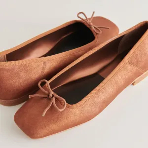 BALLERINES ANISA CUIR SUÉDÉ MÉTALLISÉ CUIVRÉ