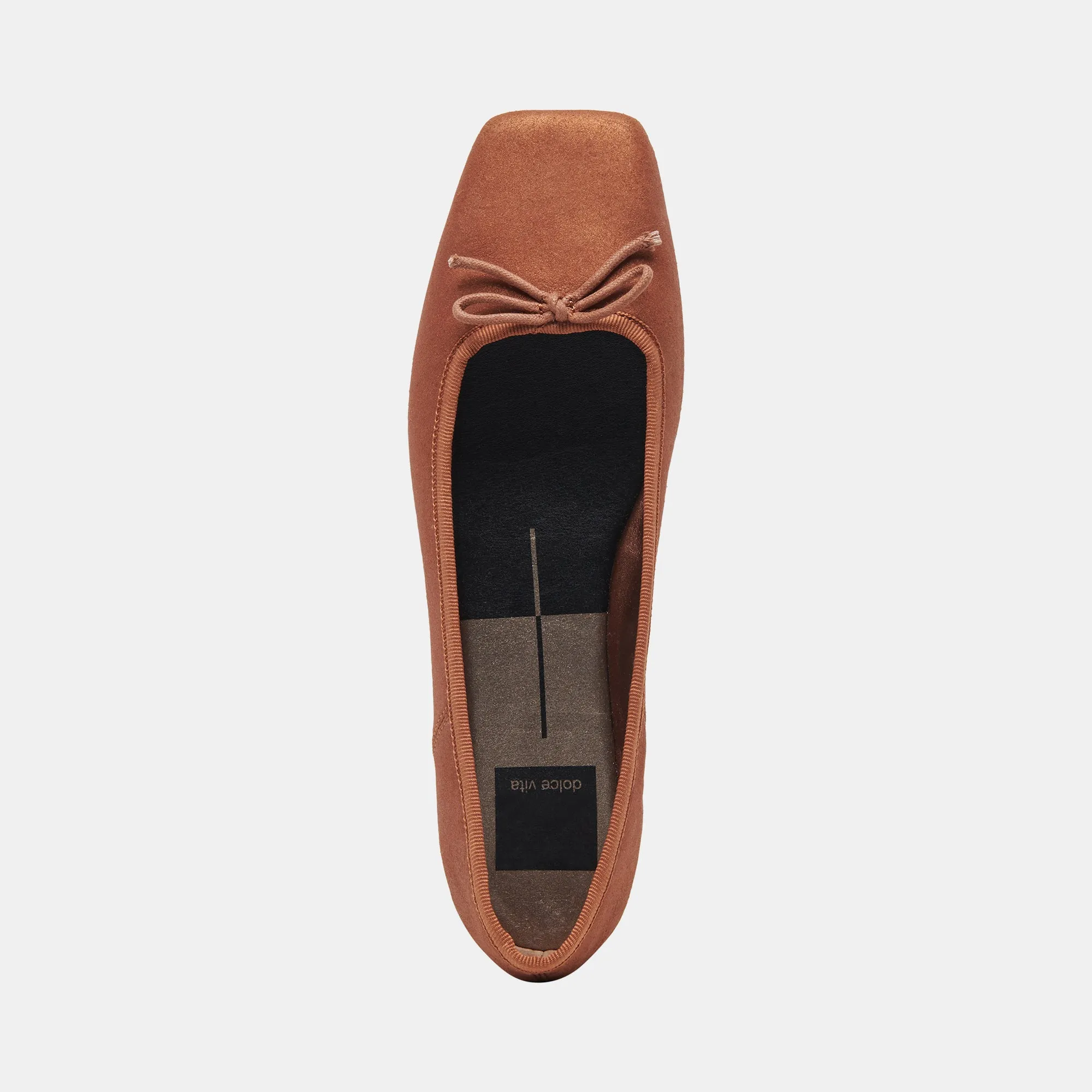 BALLERINES ANISA CUIR SUÉDÉ MÉTALLISÉ CUIVRÉ