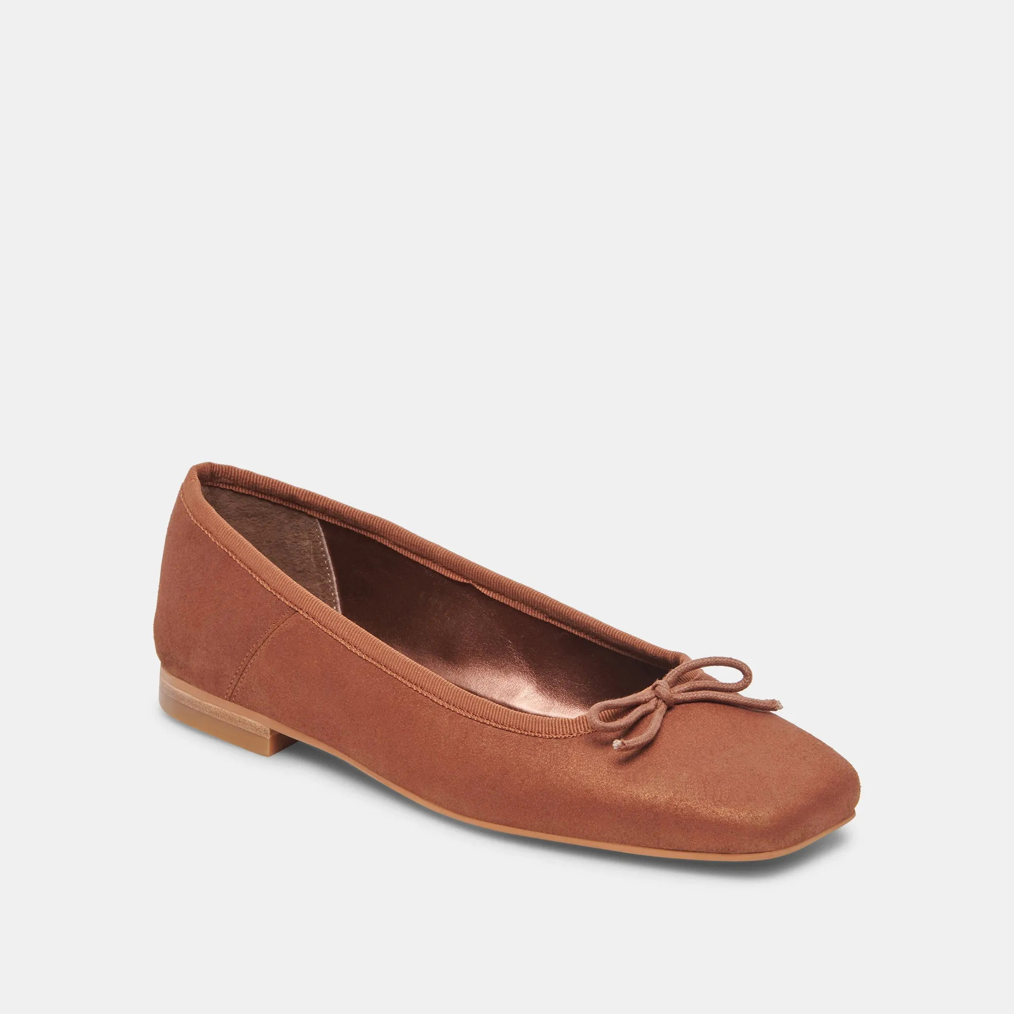 BALLERINES ANISA CUIR SUÉDÉ MÉTALLISÉ CUIVRÉ