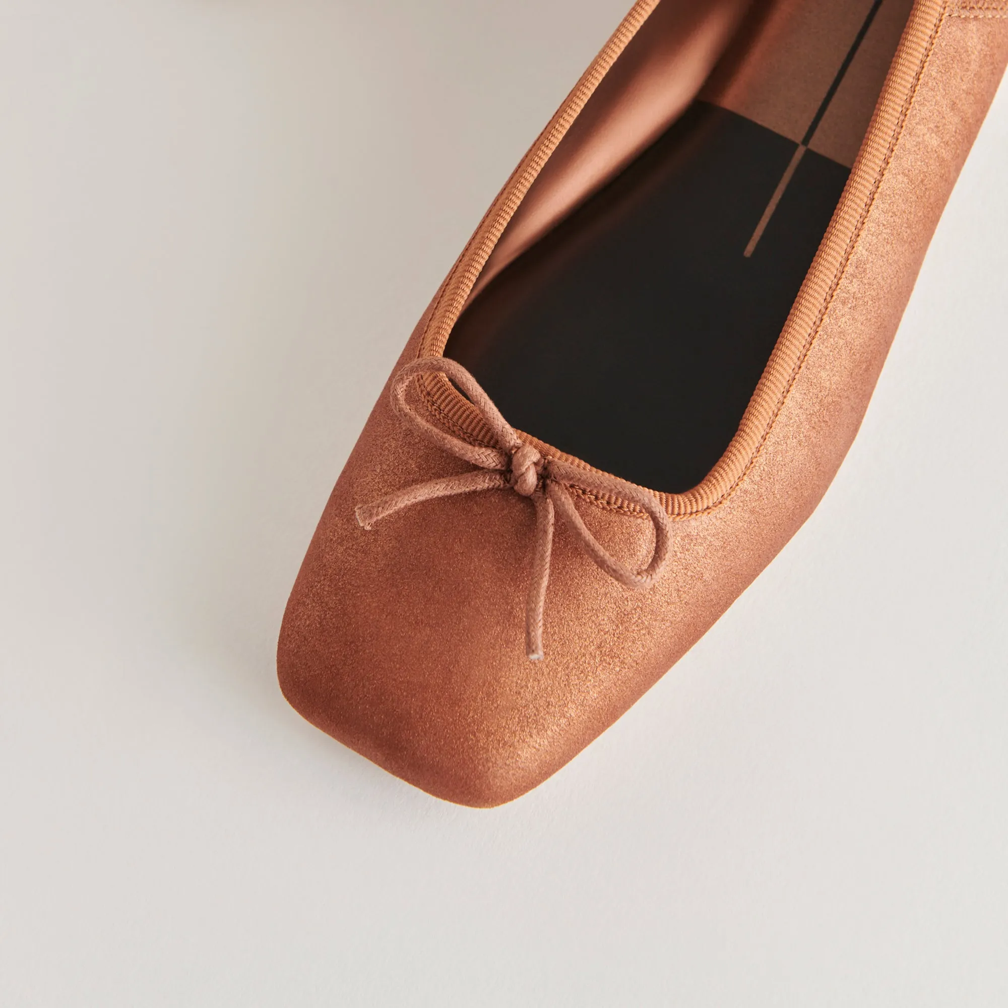 BALLERINES ANISA CUIR SUÉDÉ MÉTALLISÉ CUIVRÉ