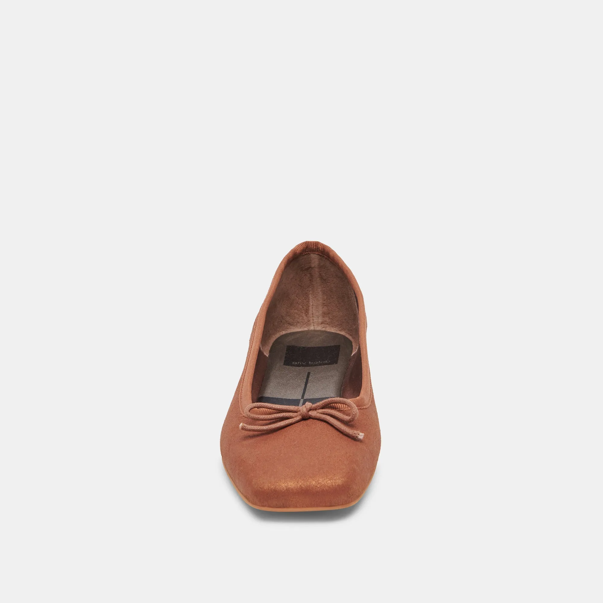 BALLERINES ANISA CUIR SUÉDÉ MÉTALLISÉ CUIVRÉ