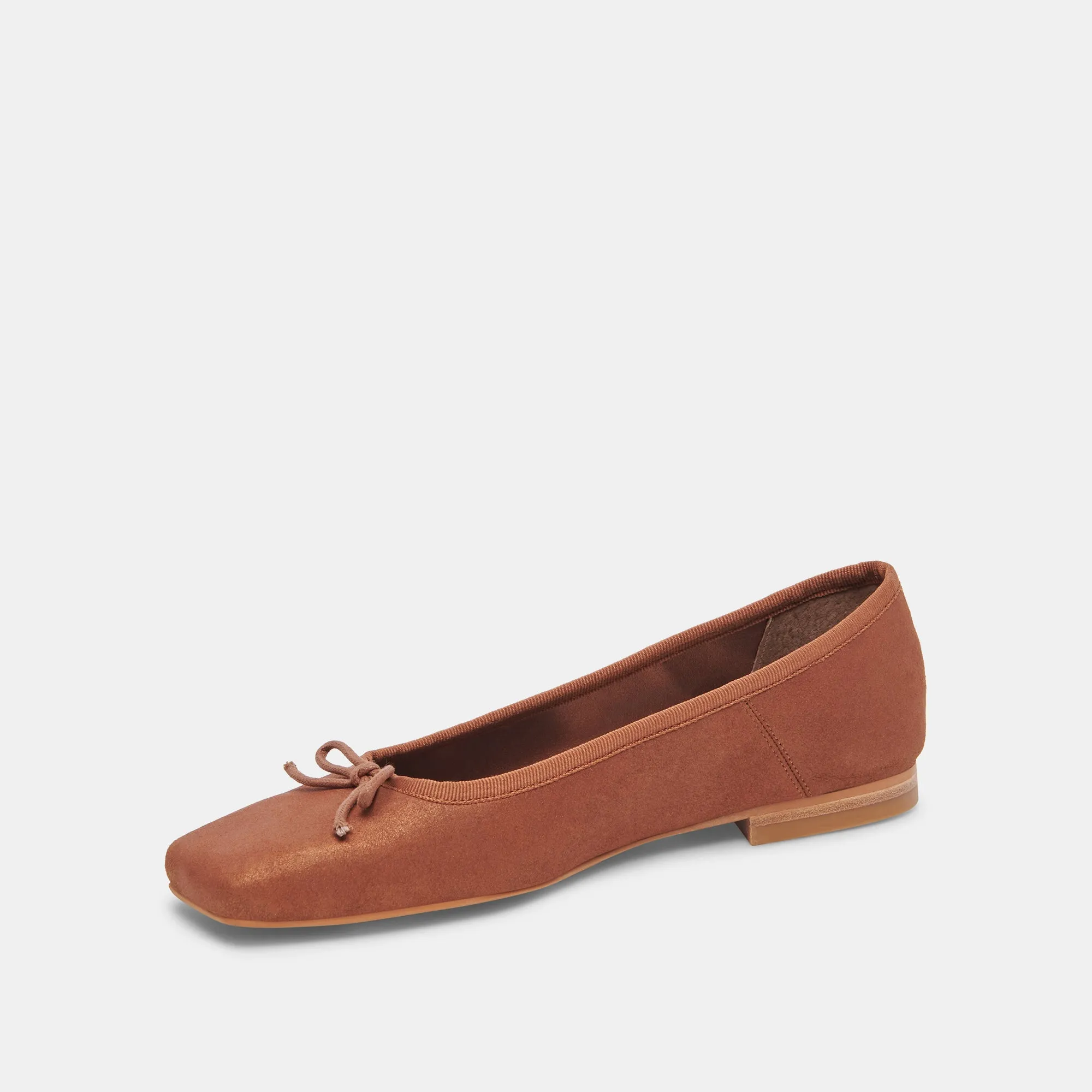 BALLERINES ANISA CUIR SUÉDÉ MÉTALLISÉ CUIVRÉ