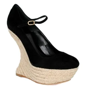 Espadrille à coin courbée Armadillo, Chaussures noires - Alexander Mcqueen