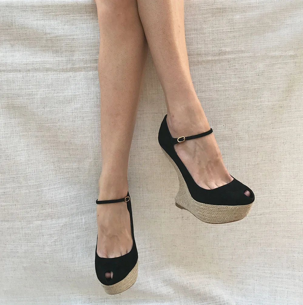 Espadrille à coin courbée Armadillo, Chaussures noires - Alexander Mcqueen