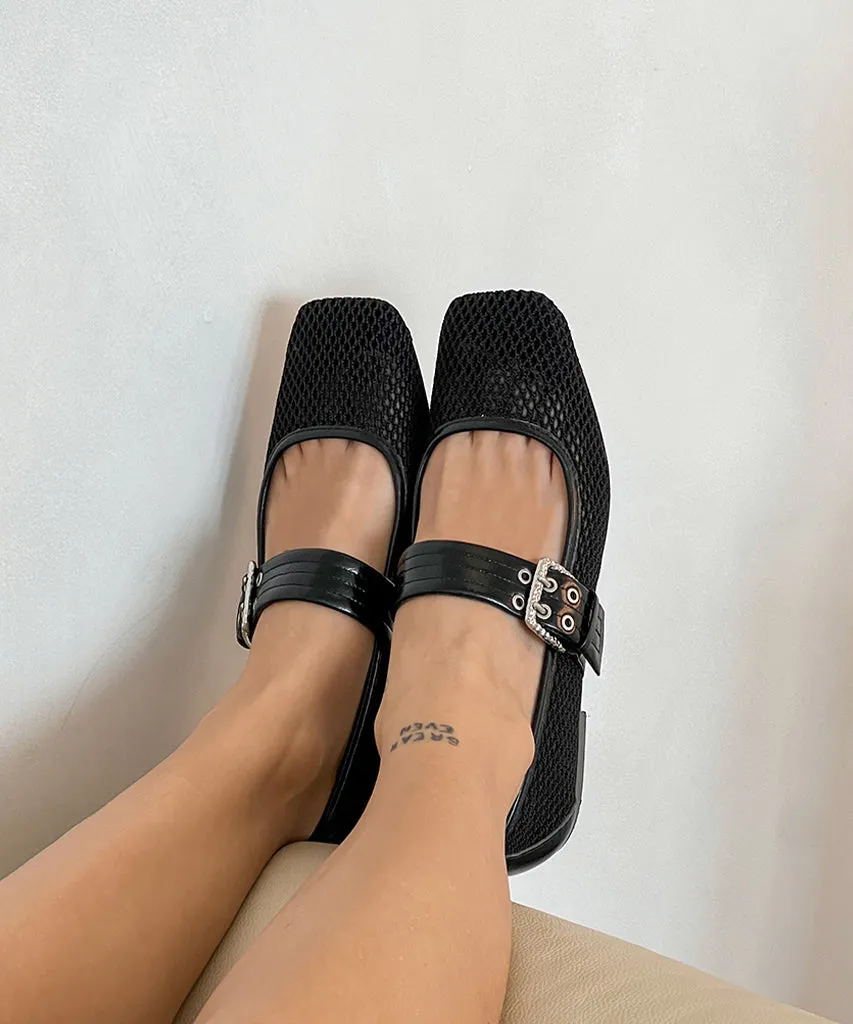 ARORA BALLET FLATS ONYX TISSÉ MAILLE