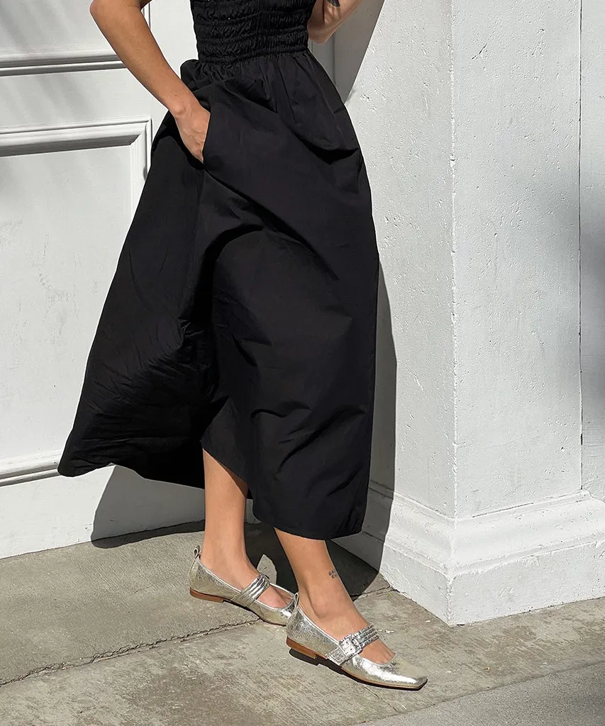 BALLERINES ARORA EN CUIR PLATINE VIEILLI