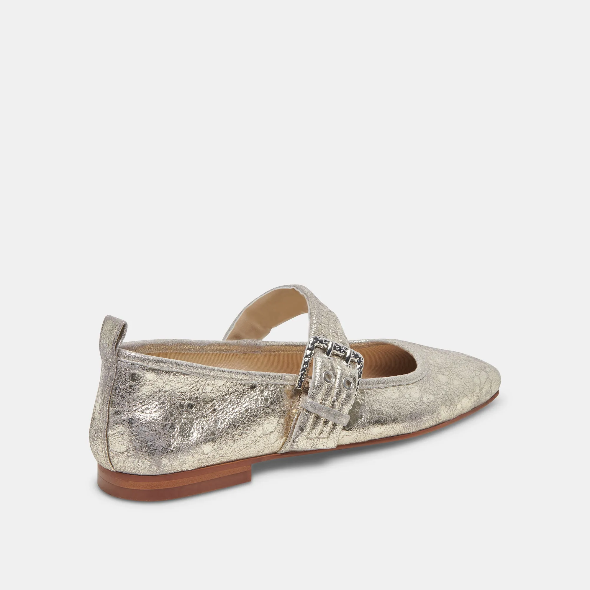 BALLERINES ARORA EN CUIR PLATINE VIEILLI