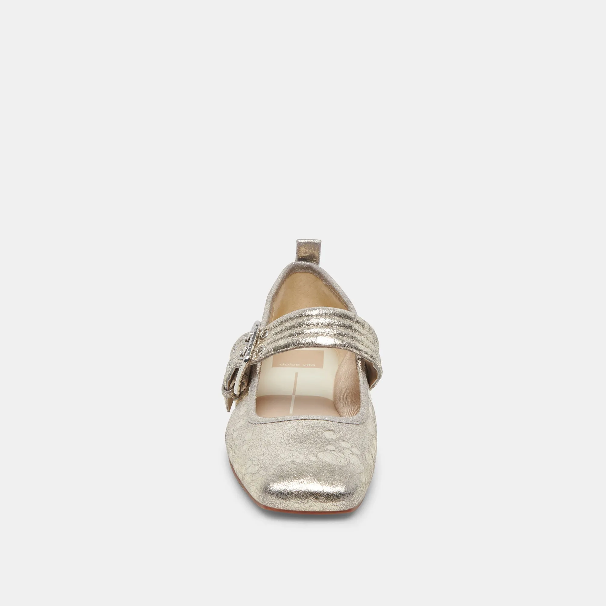 BALLERINES ARORA EN CUIR PLATINE VIEILLI