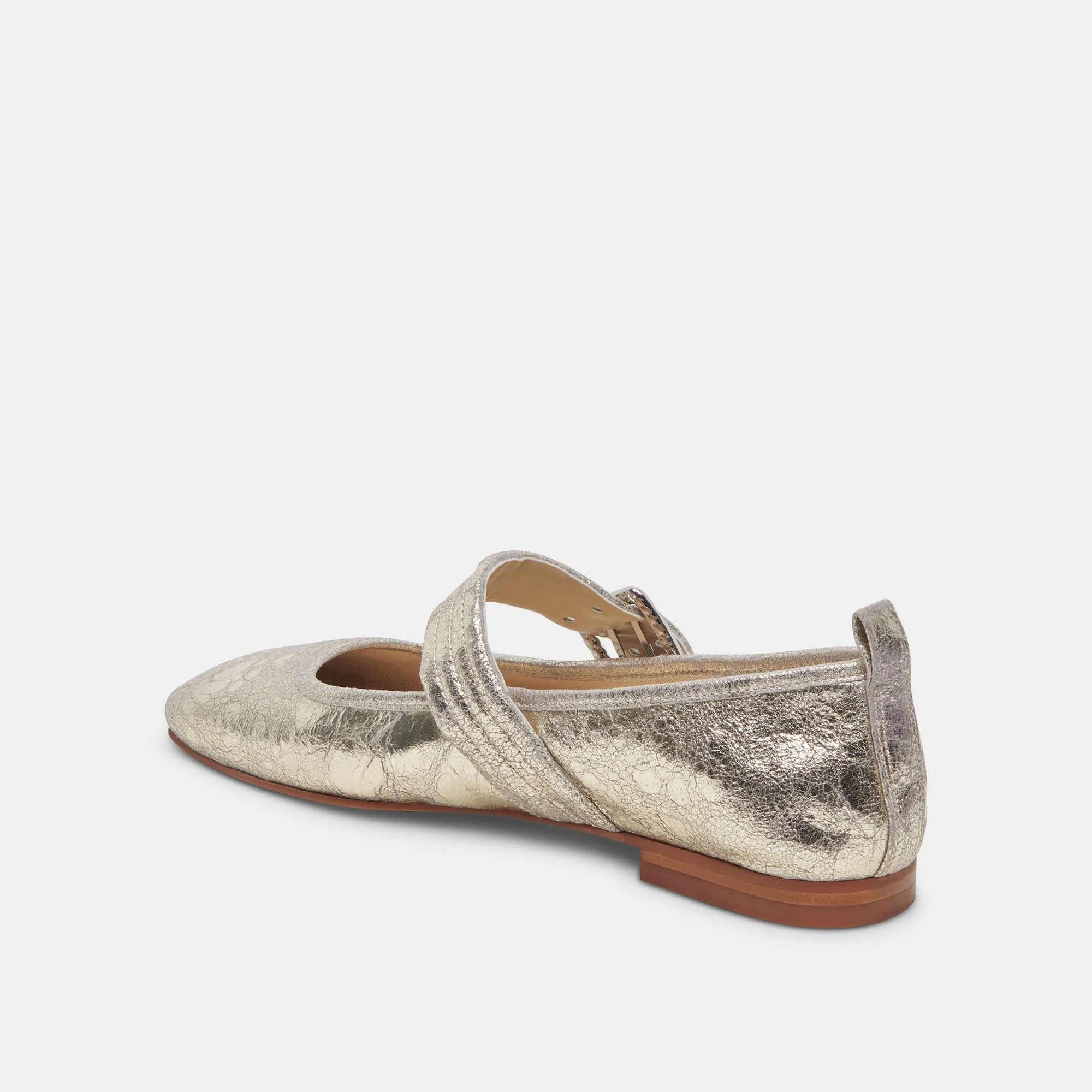 BALLERINES ARORA EN CUIR PLATINE VIEILLI
