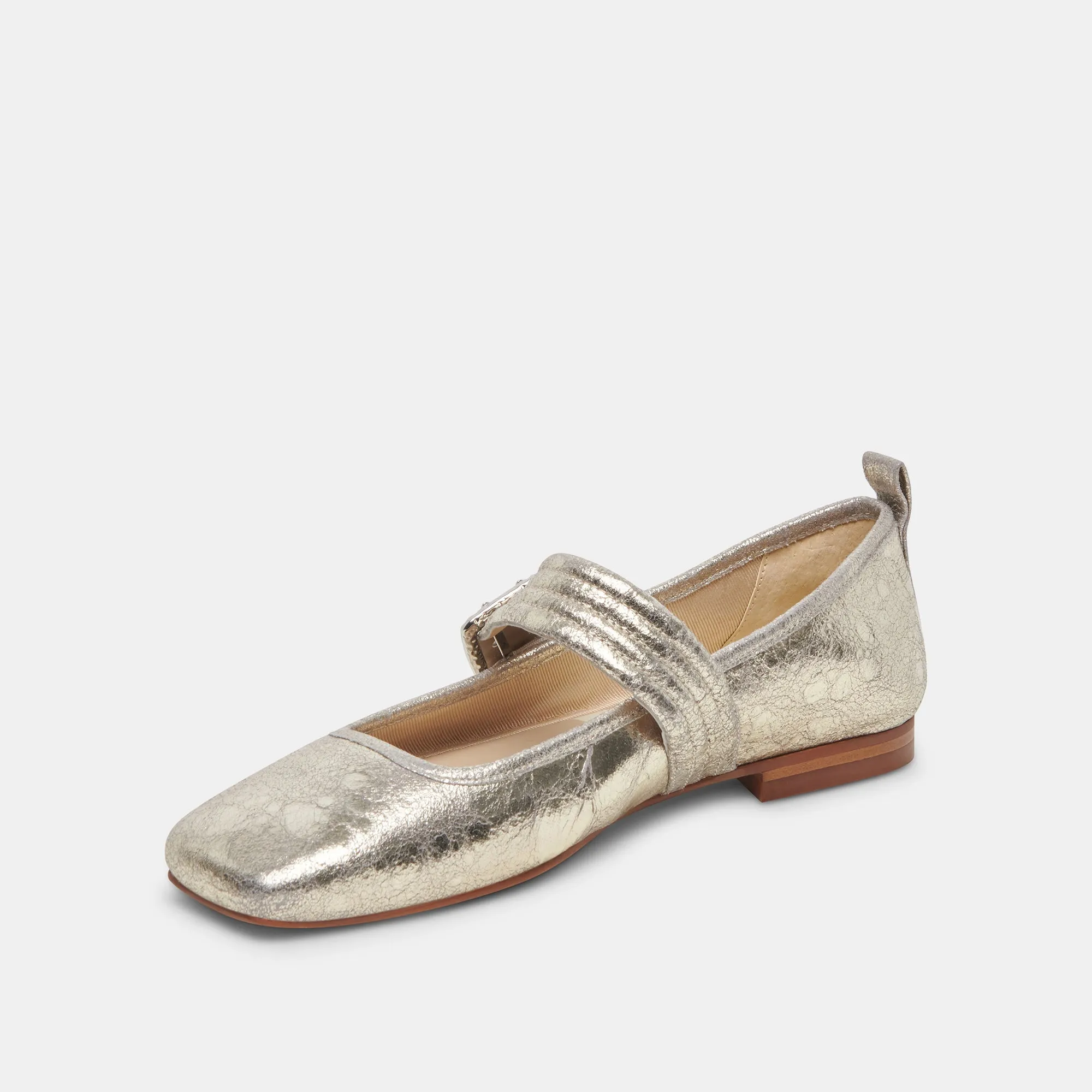 BALLERINES ARORA EN CUIR PLATINE VIEILLI