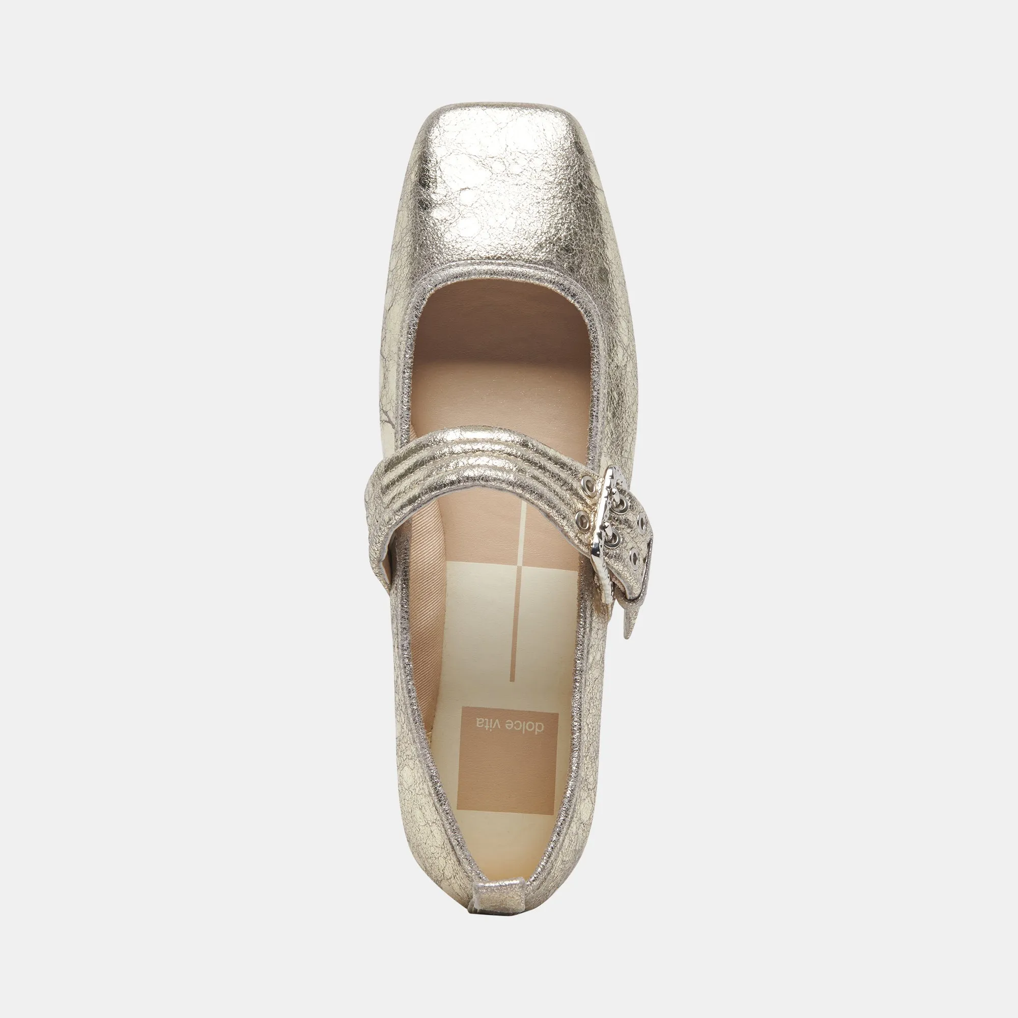BALLERINES ARORA EN CUIR PLATINE VIEILLI