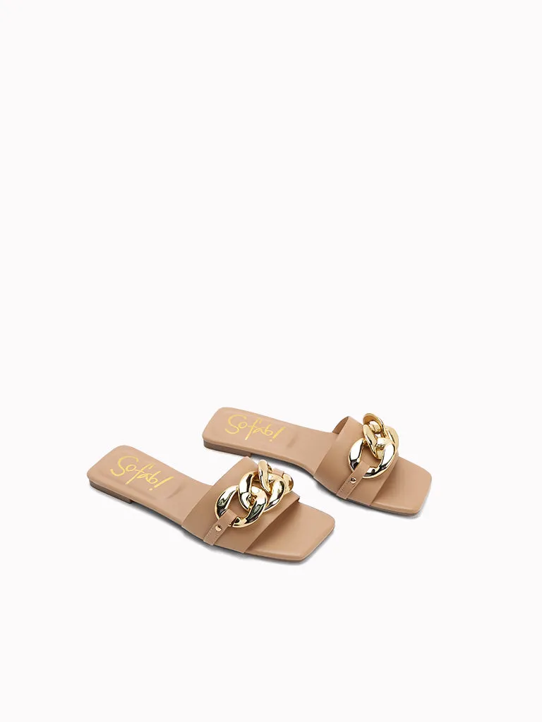 Sandales plates auburn