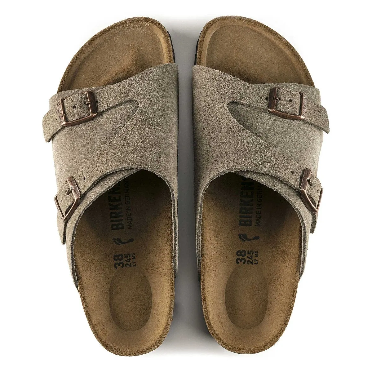 Birkenstock Zurich pour Femme en Suède Taupe