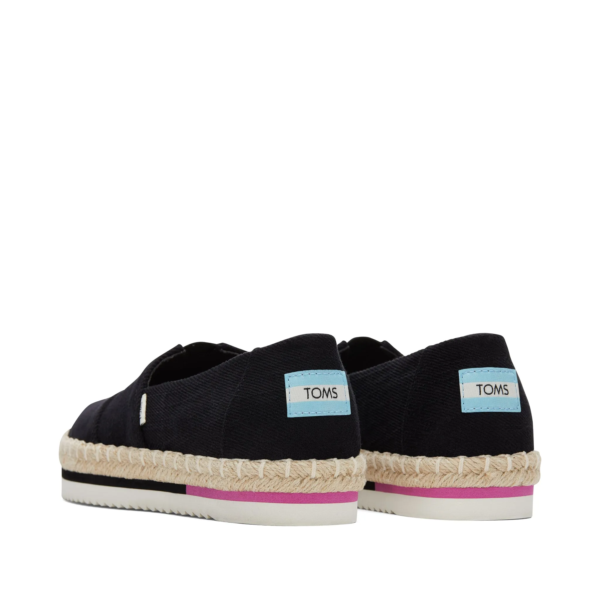 Alpargata à plateforme noire avec corde espadrille