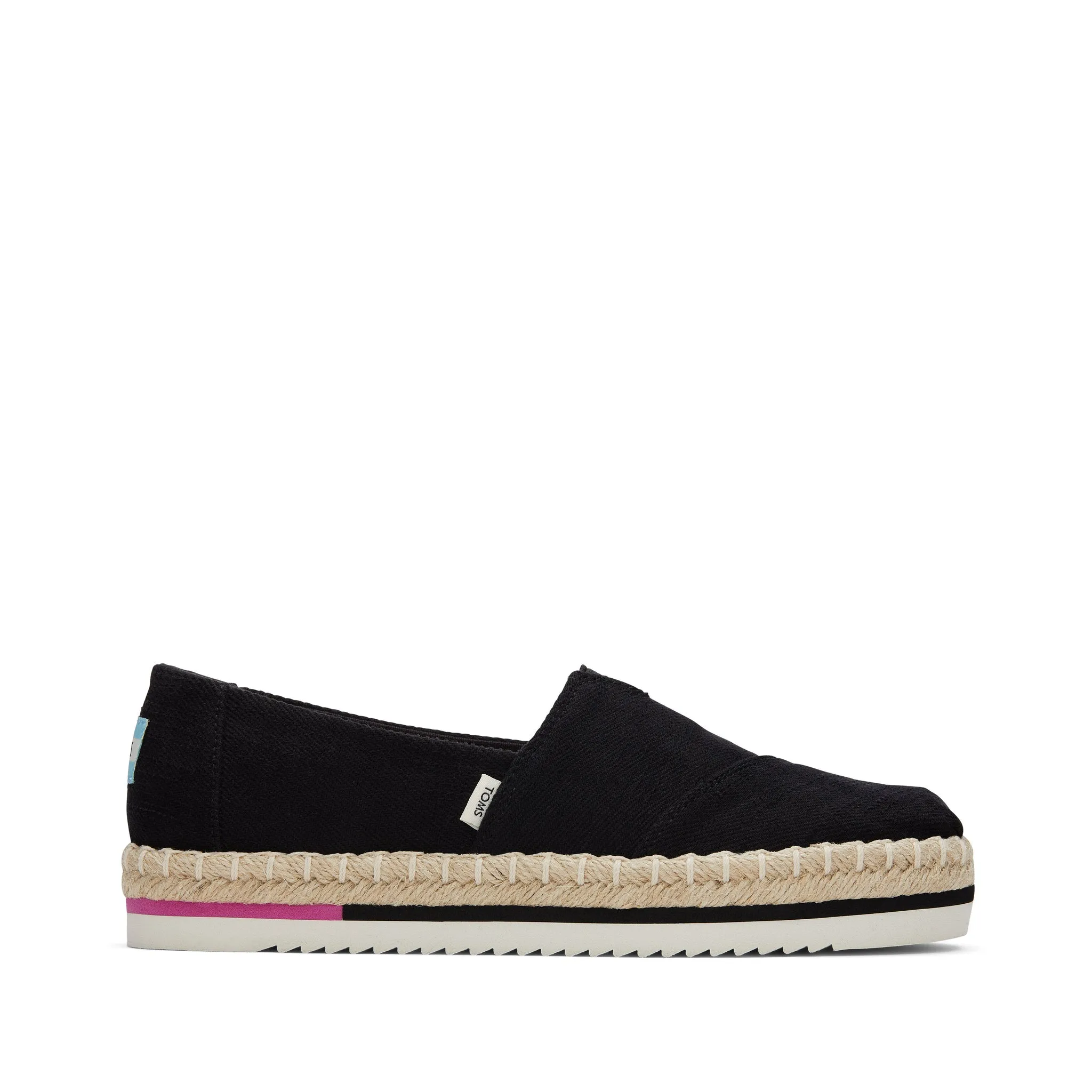 Alpargata à plateforme noire avec corde espadrille