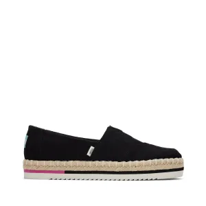 Alpargata à plateforme noire avec corde espadrille