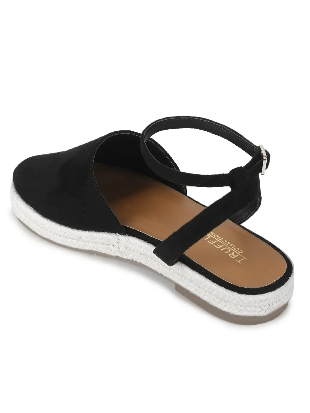 Sandales Espadrilles Plates Micro Noires