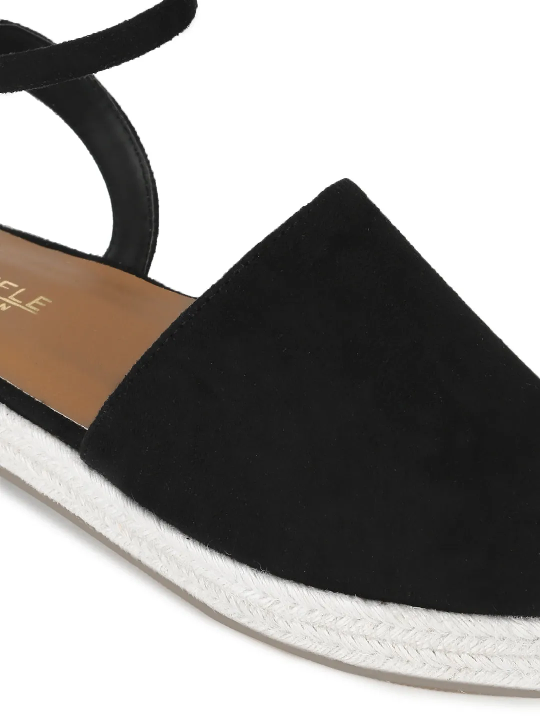 Sandales Espadrilles Plates Micro Noires