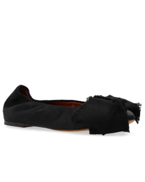 Ballerine à Détail de Nœud en Noir