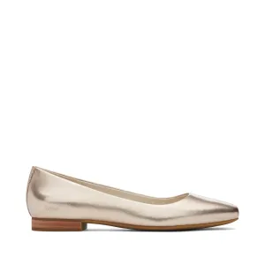 Briella Ballerine en Cuir Doré