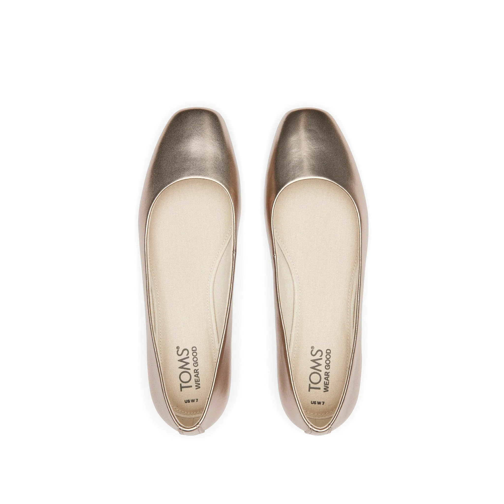 Briella Ballerine en Cuir Doré