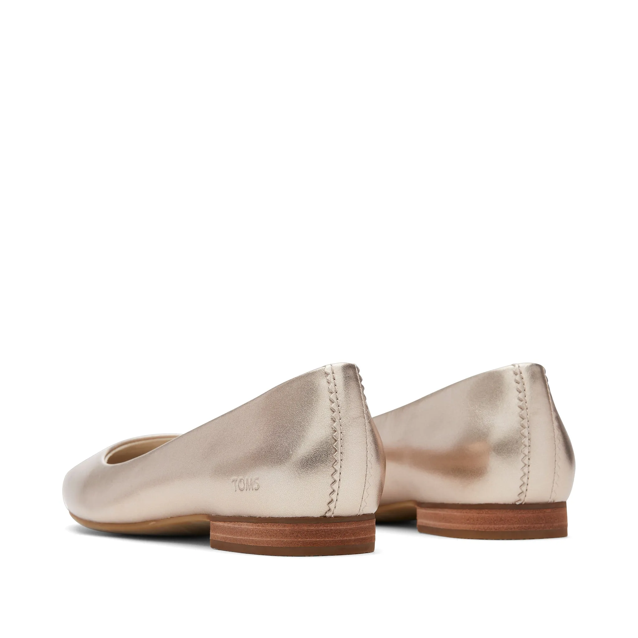Briella Ballerine en Cuir Doré