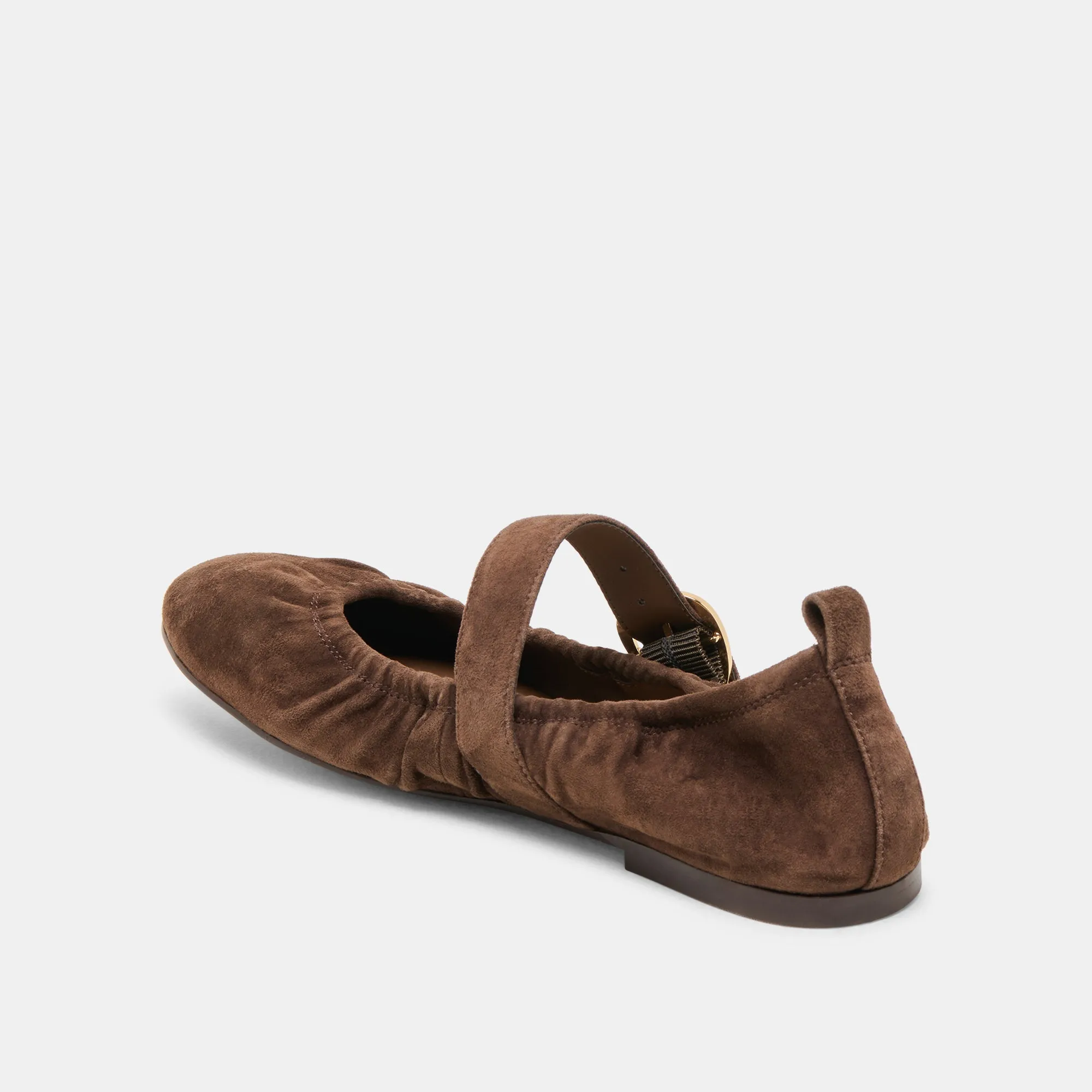 CAELY BALLET FLATS MARRON FONCÉ SUÈDE