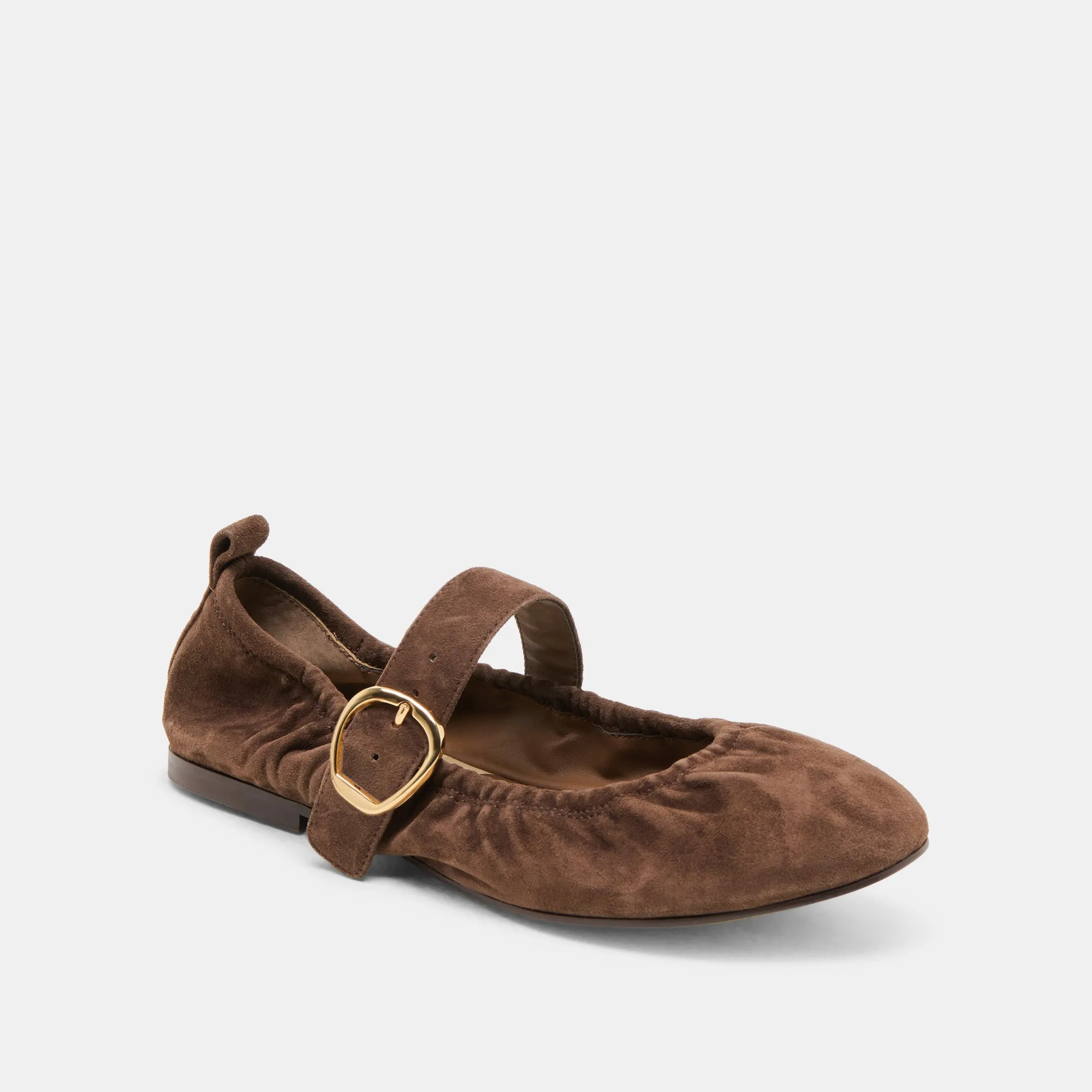 CAELY BALLET FLATS MARRON FONCÉ SUÈDE
