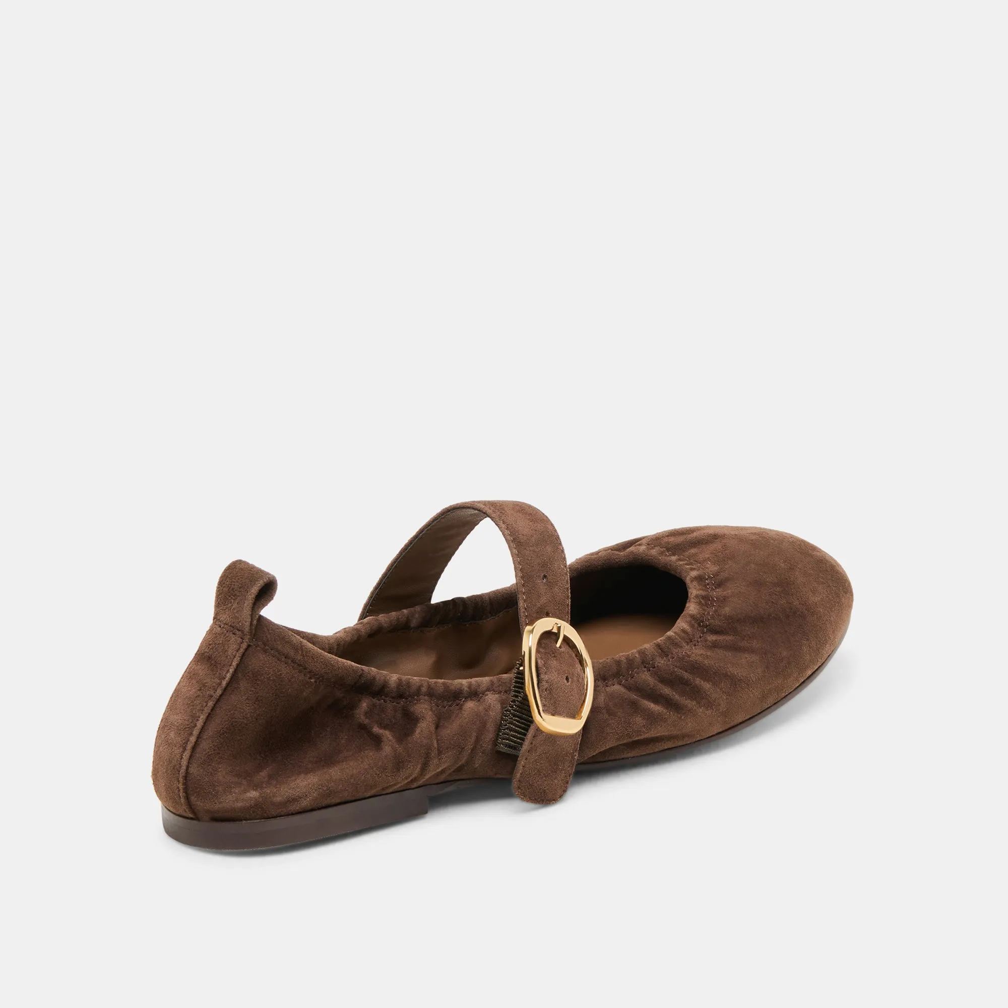 CAELY BALLET FLATS MARRON FONCÉ SUÈDE