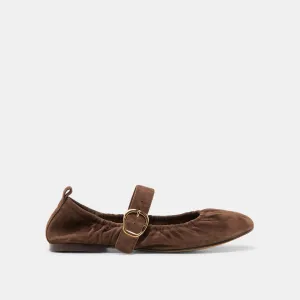 CAELY BALLET FLATS MARRON FONCÉ SUÈDE