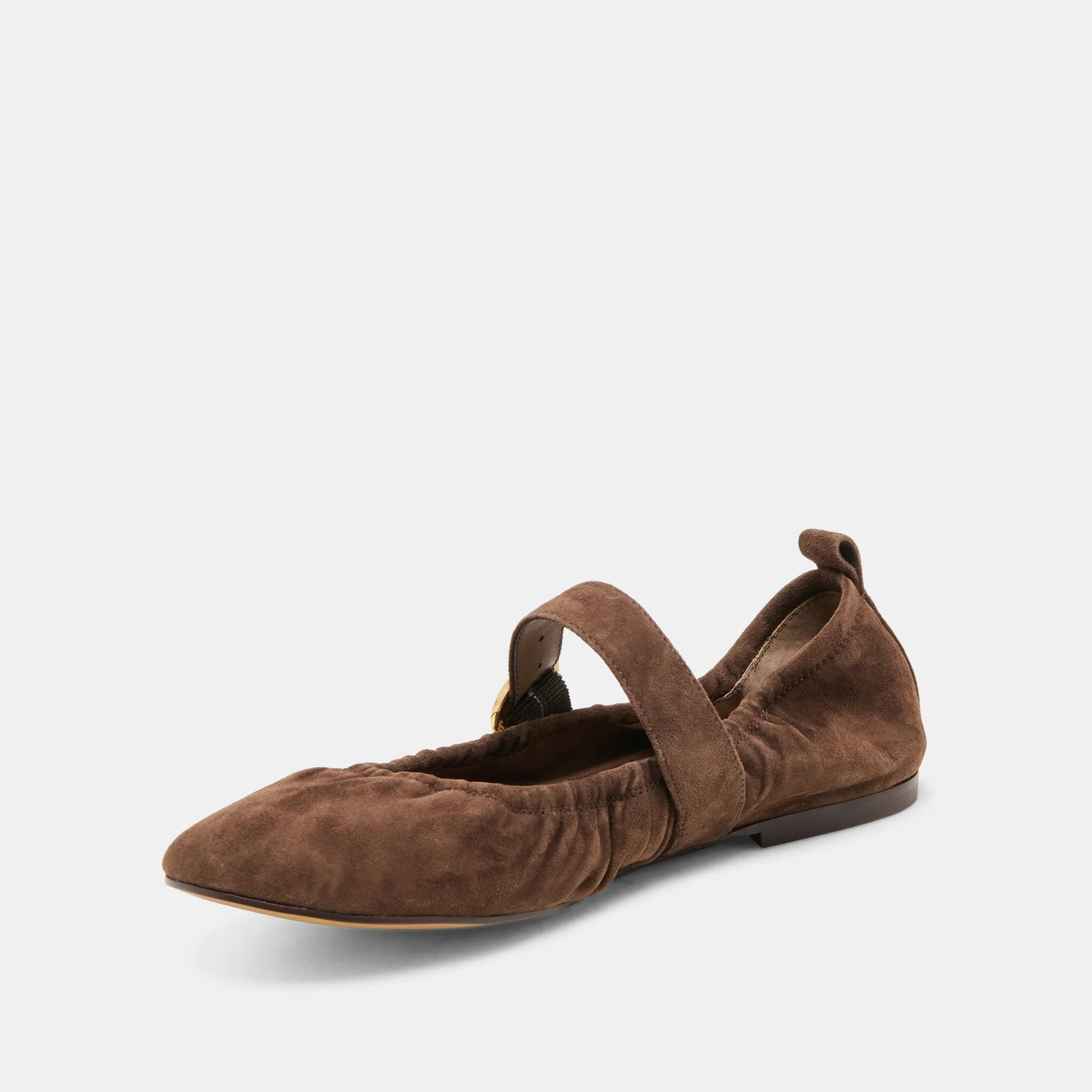 CAELY BALLET FLATS MARRON FONCÉ SUÈDE