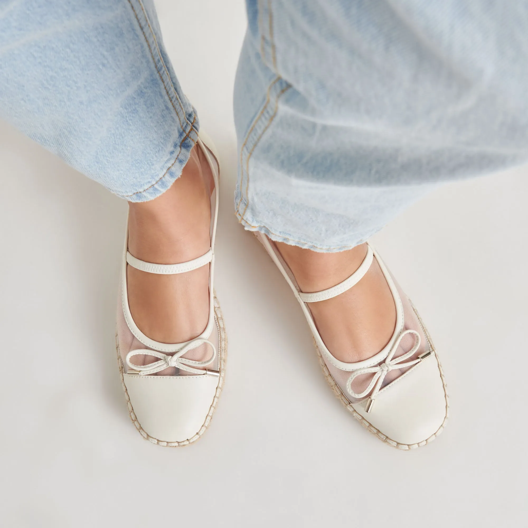 CAMBRE BALLERINES BLANCHES EN MAILLE