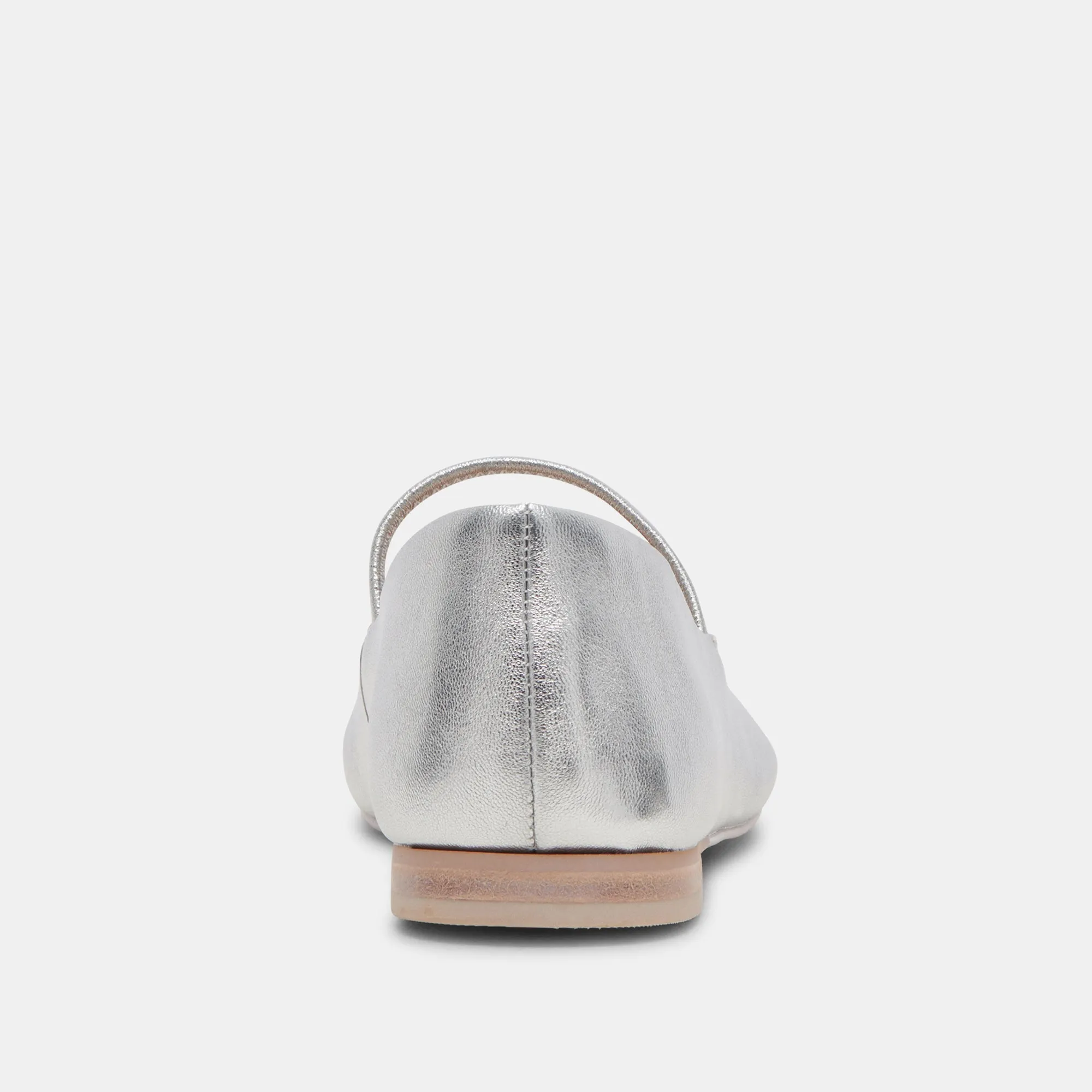 BALLERINES CARIN EN CUIR MÉTALLISÉ ARGENTÉ