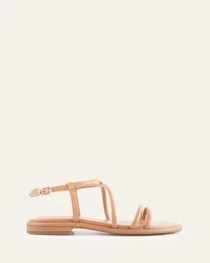 SANDALES PLATES CATALINA EN CUIR TOFFEE