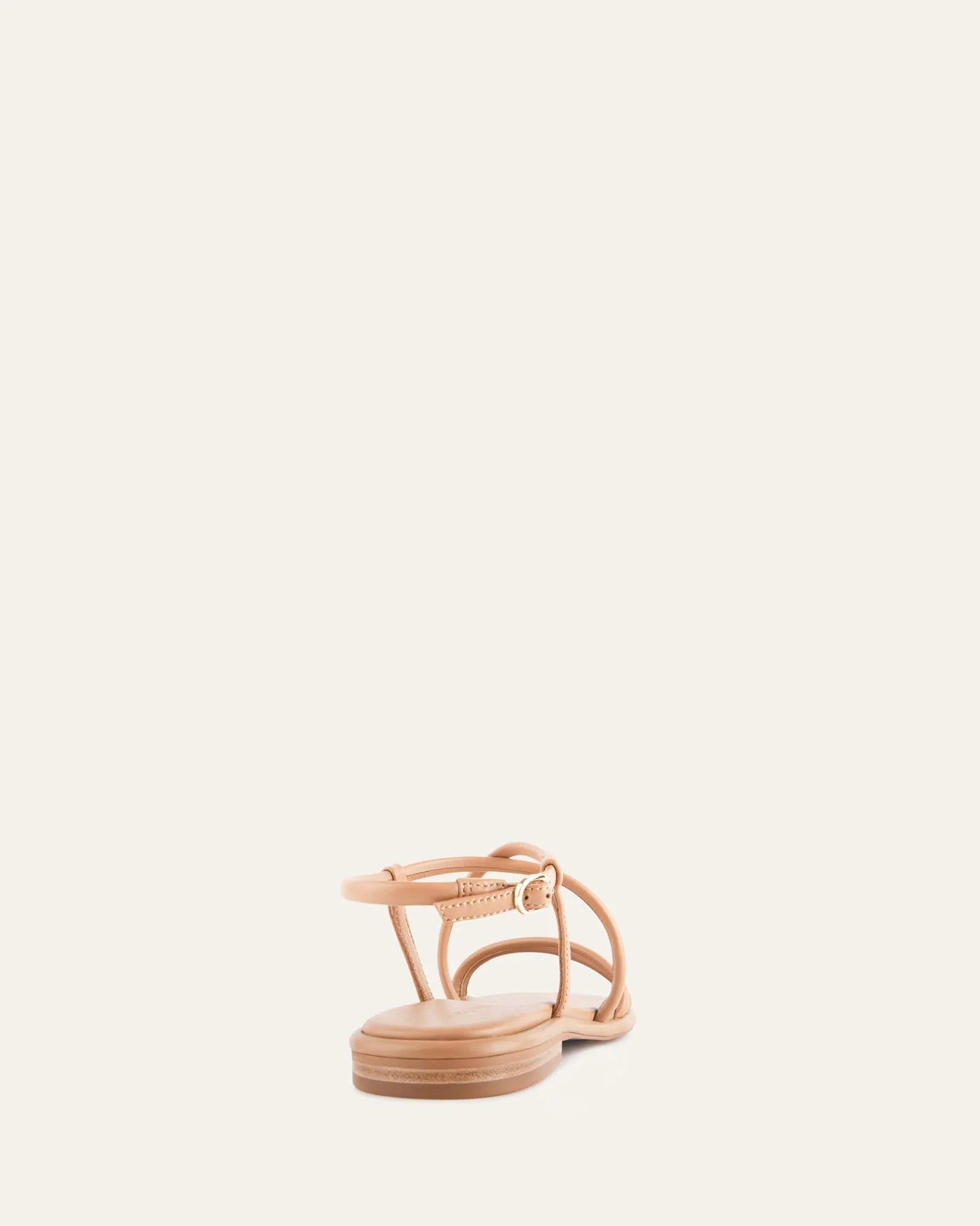 SANDALES PLATES CATALINA EN CUIR TOFFEE