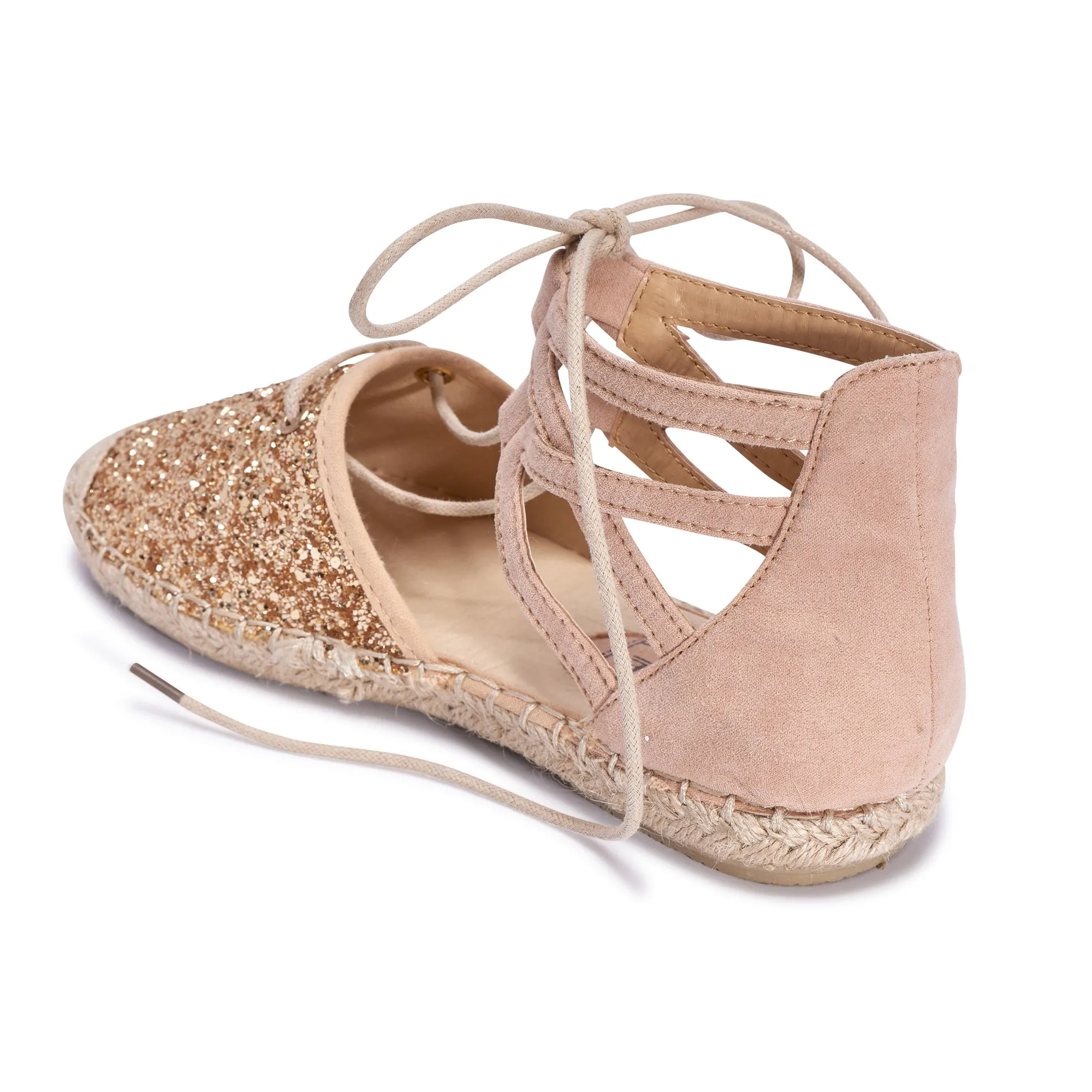 Espadrilles à lacets champagne