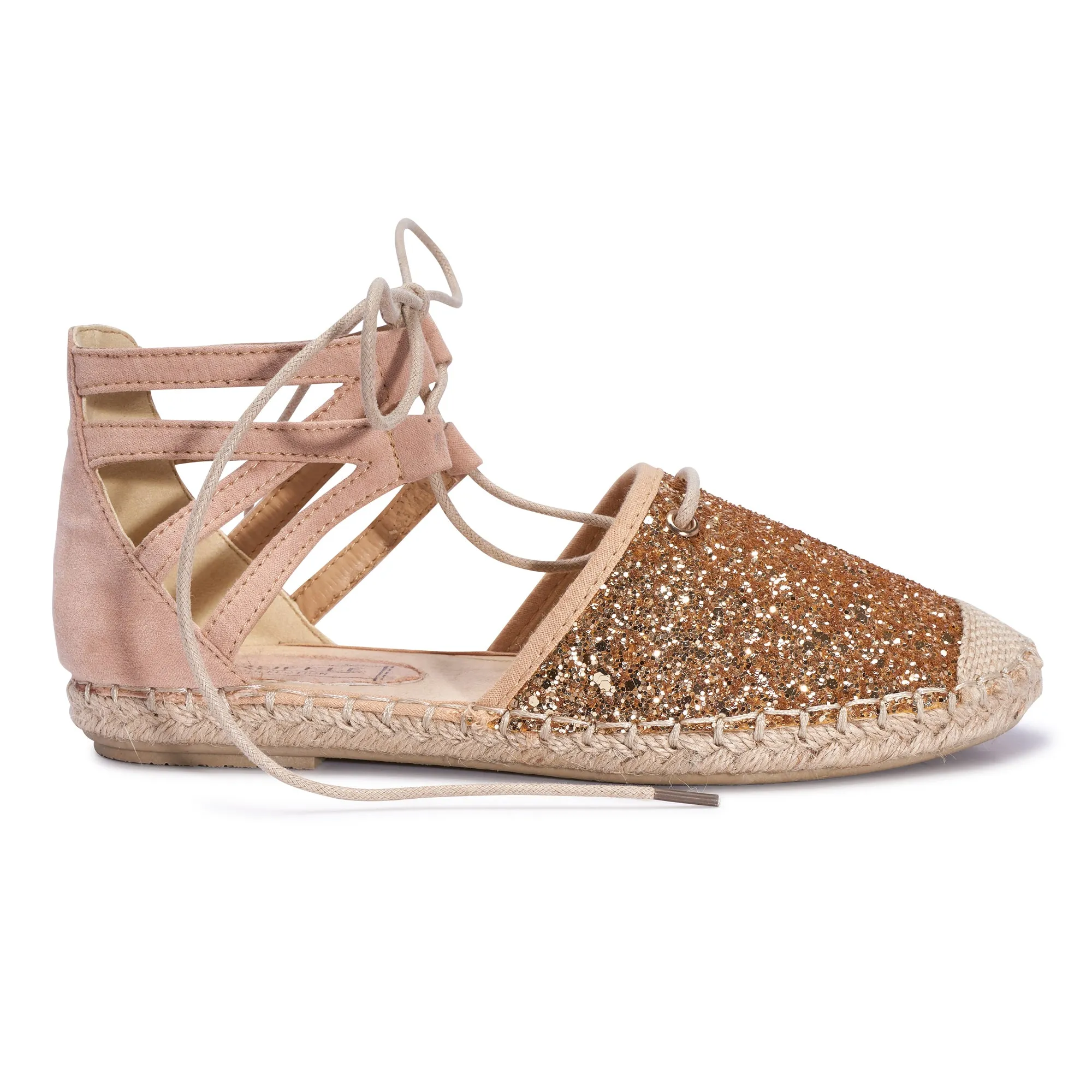 Espadrilles à lacets champagne
