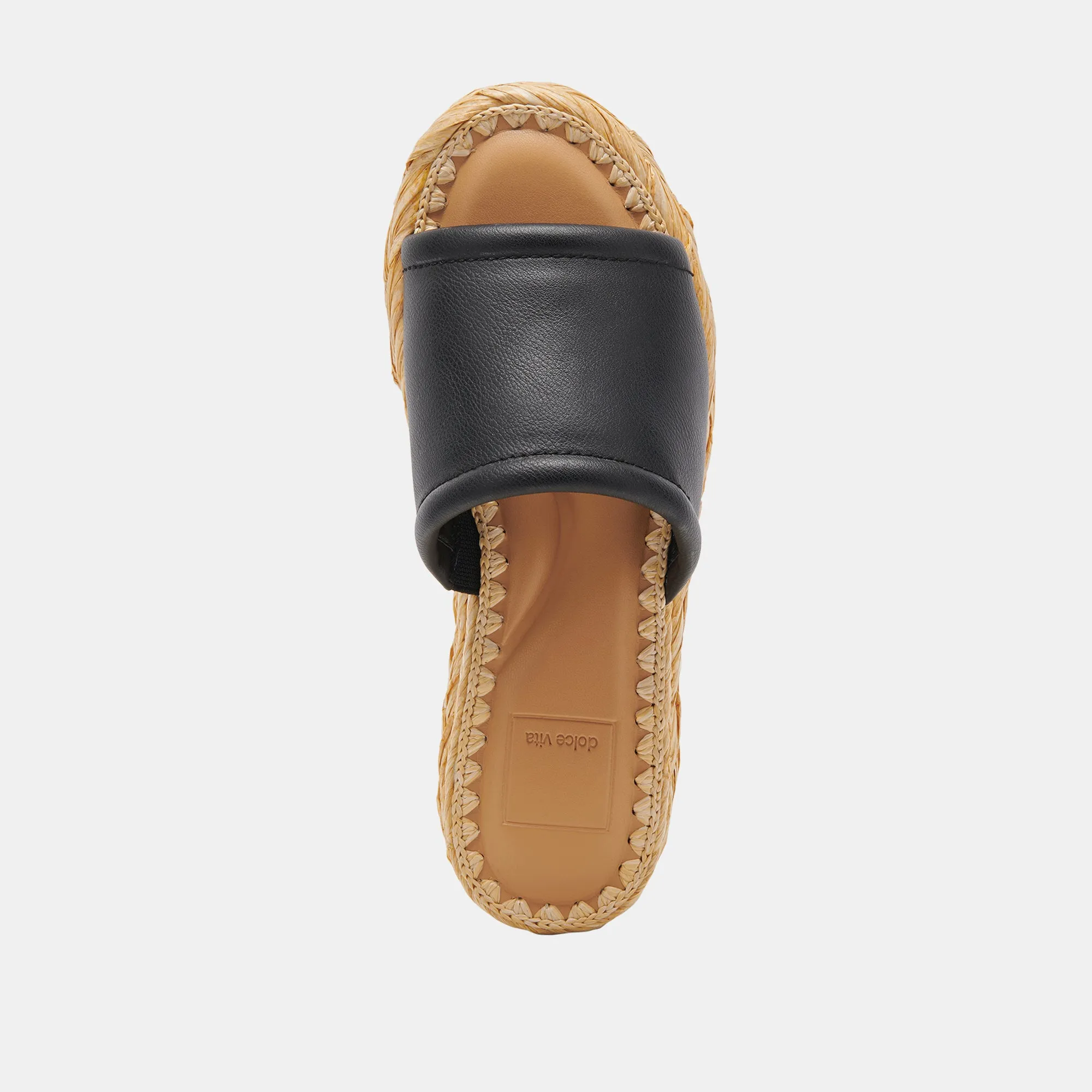 SANDALES CHAVI LARGES EN CUIR NOIR