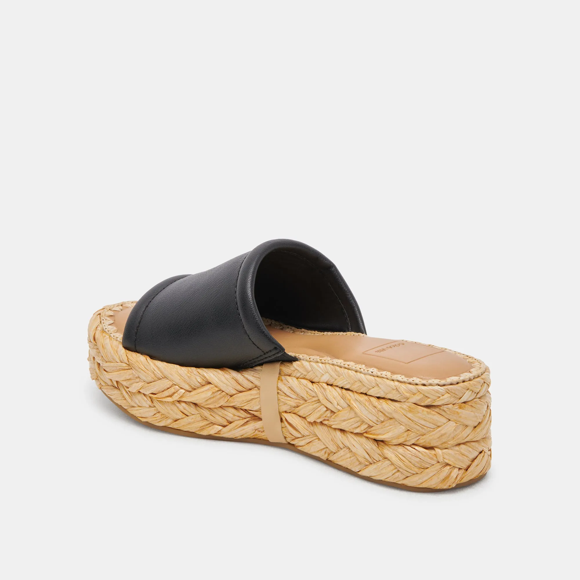 SANDALES CHAVI LARGES EN CUIR NOIR