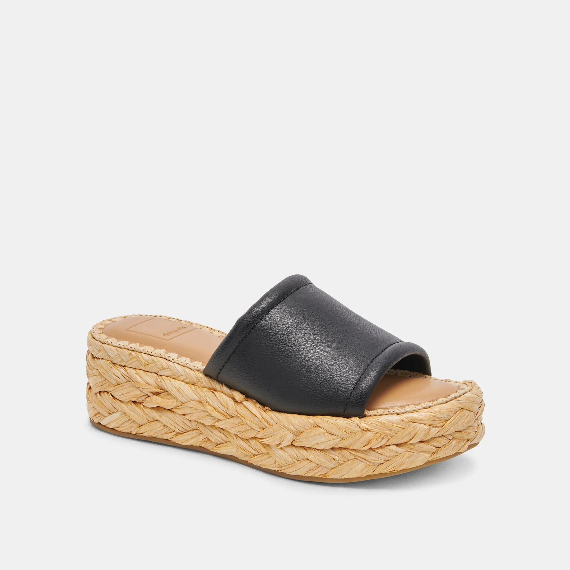 SANDALES CHAVI LARGES EN CUIR NOIR