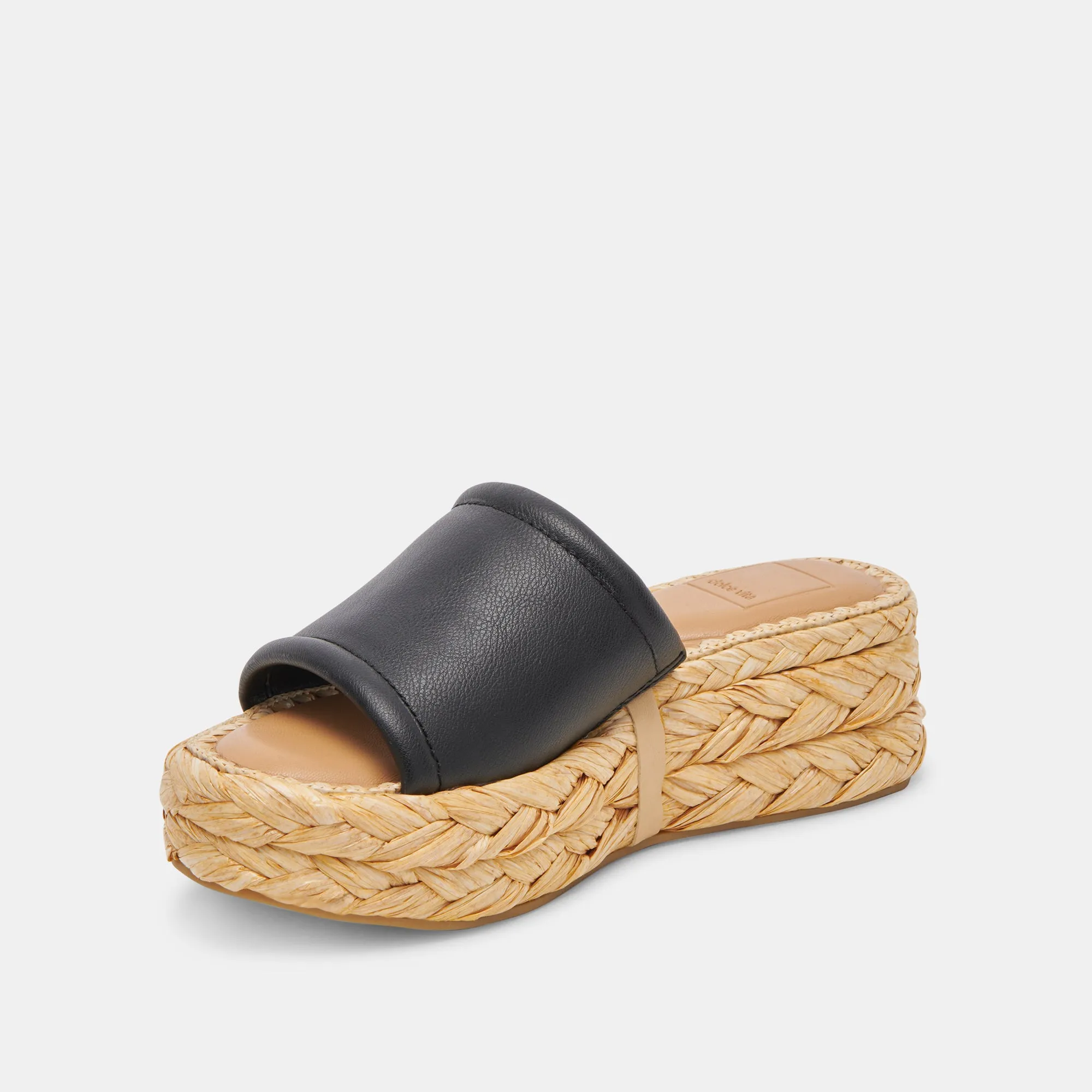 SANDALES CHAVI LARGES EN CUIR NOIR