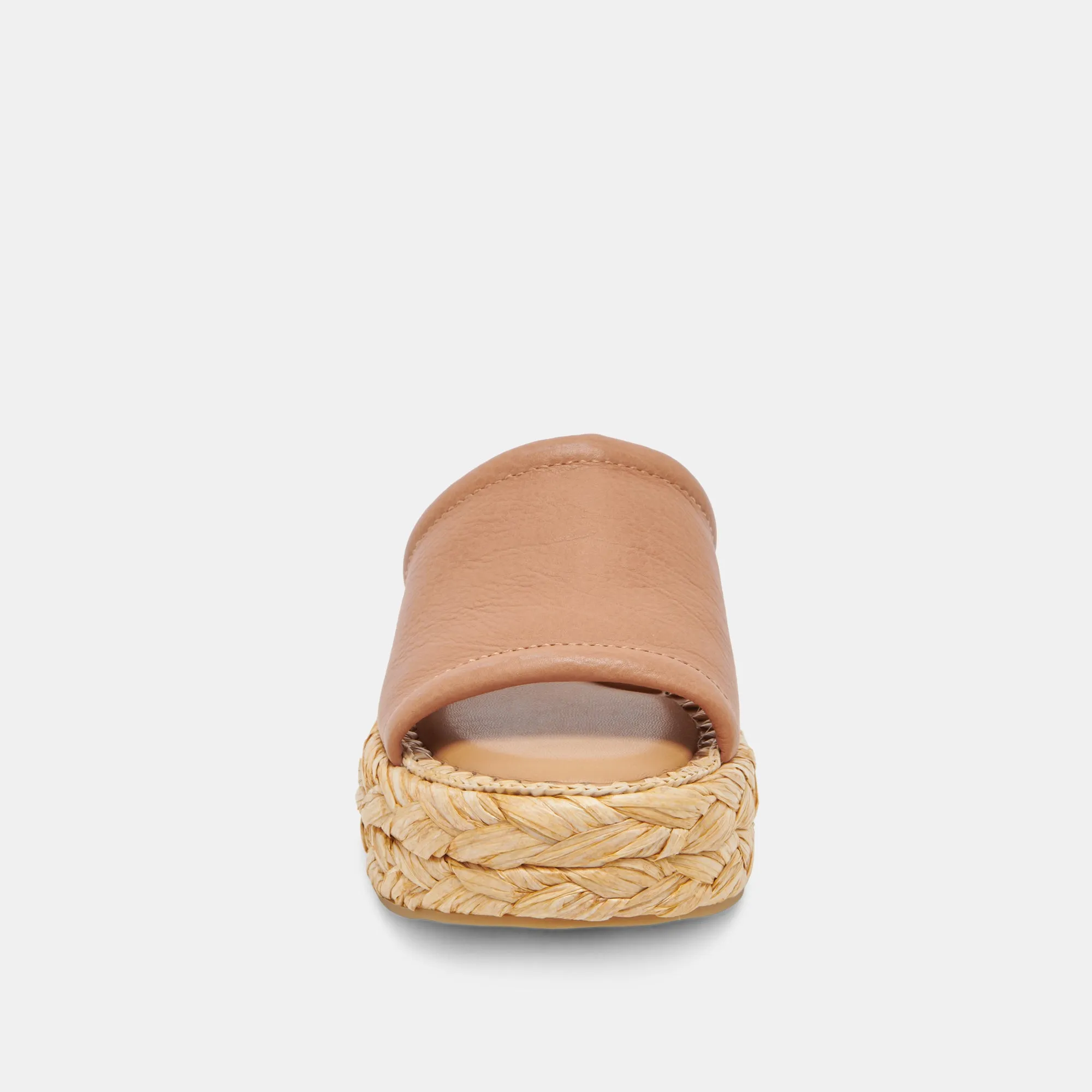 SANDALES LARGES CHAVI EN CUIR MIEL