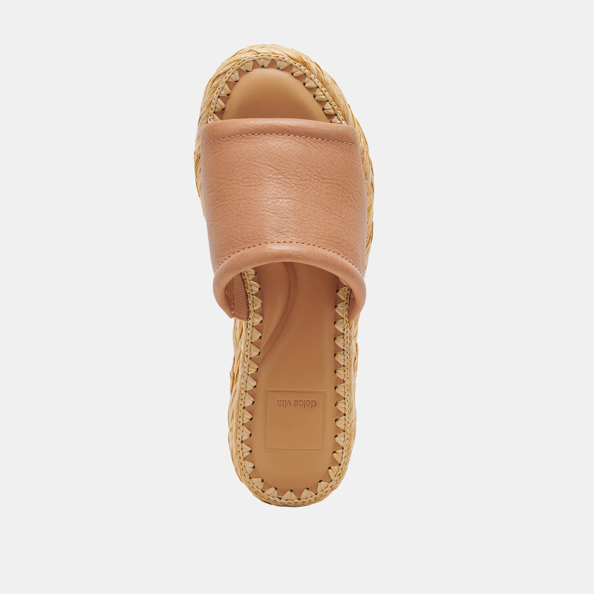 SANDALES LARGES CHAVI EN CUIR MIEL
