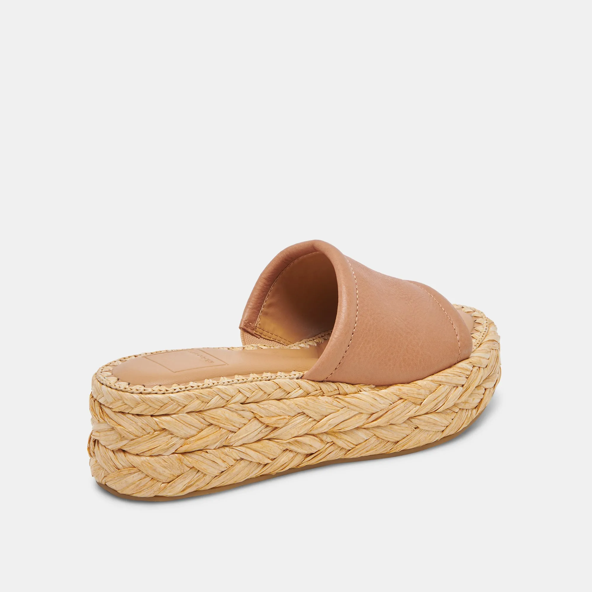 SANDALES LARGES CHAVI EN CUIR MIEL