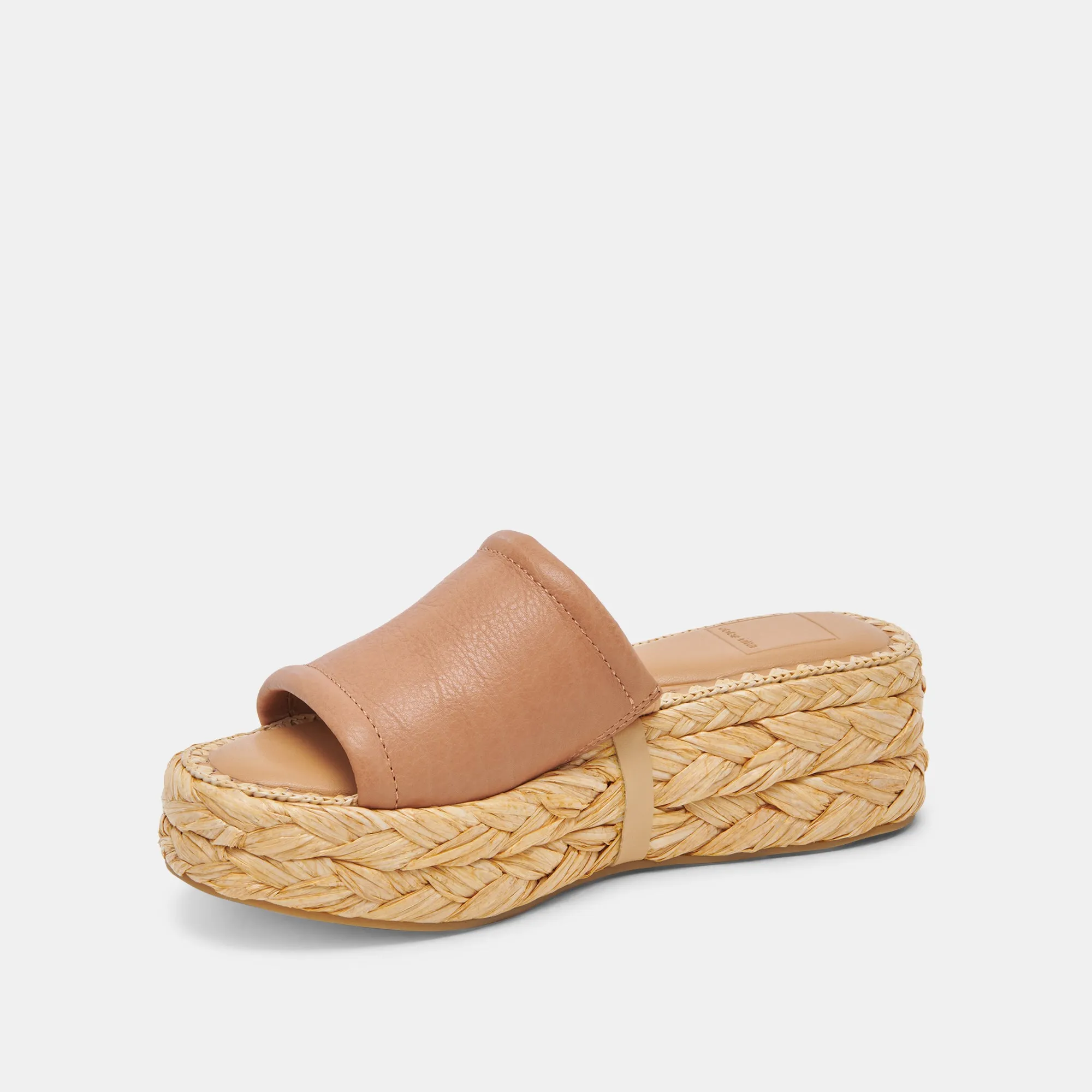 SANDALES LARGES CHAVI EN CUIR MIEL