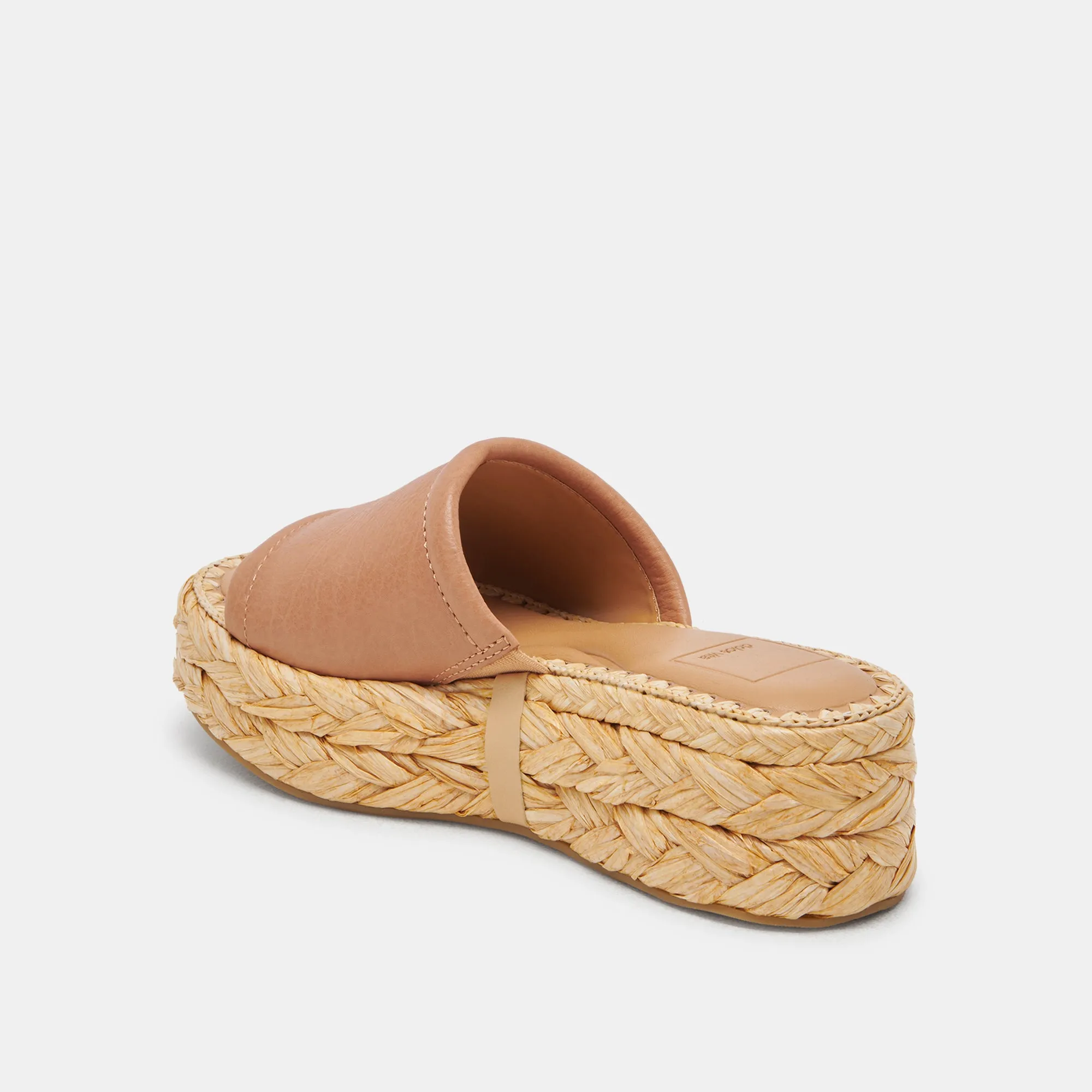 SANDALES LARGES CHAVI EN CUIR MIEL