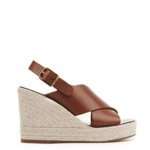 Chloé Escarpins Pary Espadrille à semelle compensée, Marron Gingembre