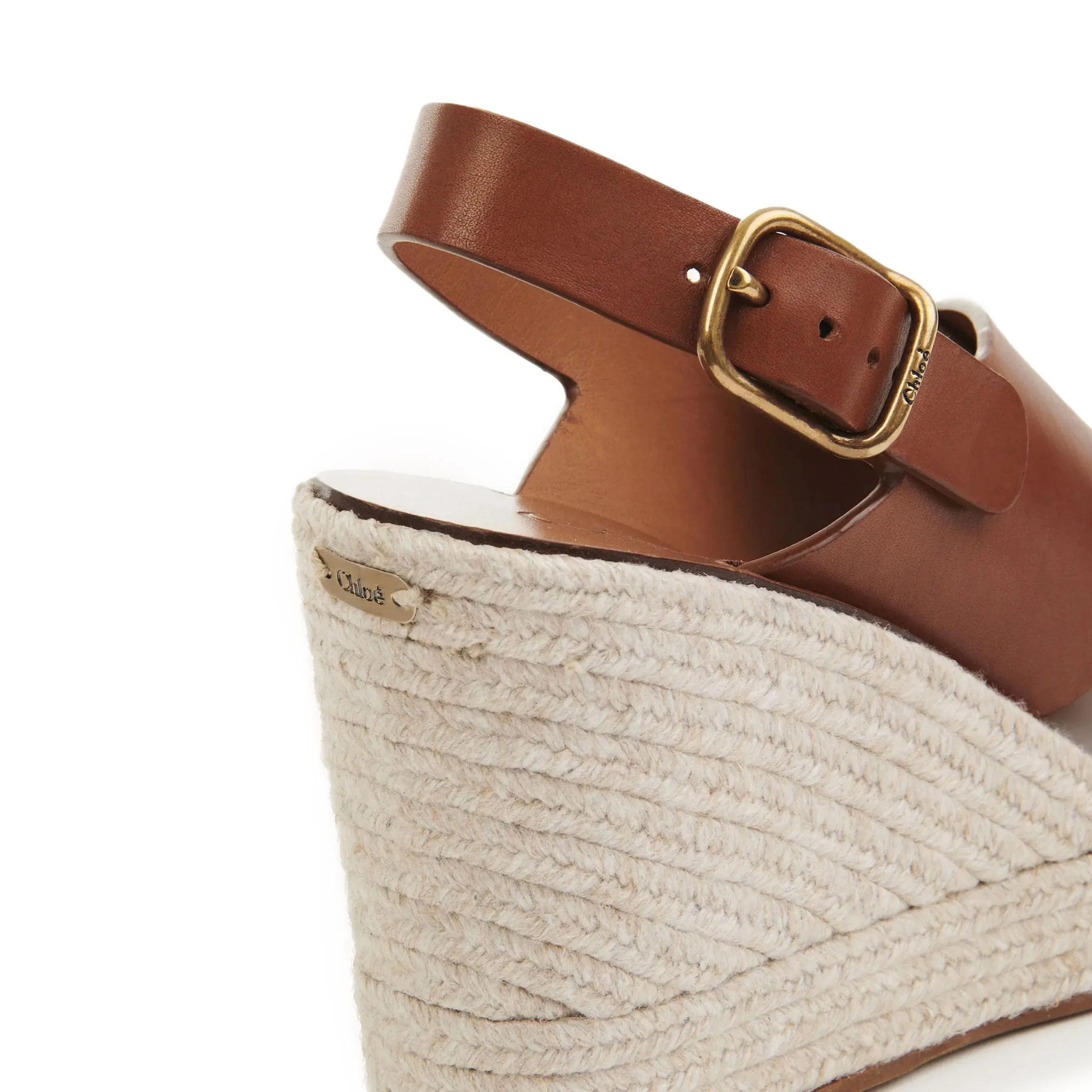 Chloé Escarpins Pary Espadrille à semelle compensée, Marron Gingembre