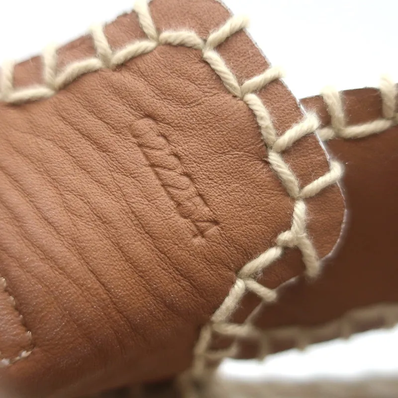 Chloé Lucinda Sandales à Plateforme Espadrilles en Cuir Ivoire Taille 36